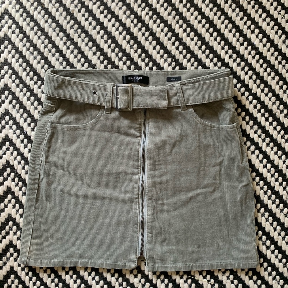Light green corduroyed mini skirt